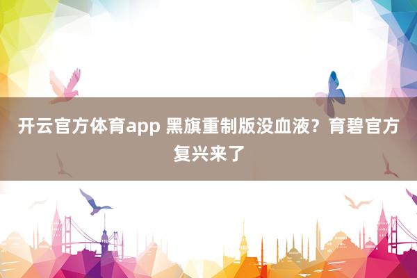 开云官方体育app 黑旗重制版没血液？育碧官方复兴来了