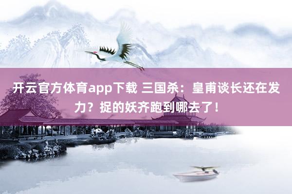 开云官方体育app下载 三国杀：皇甫谈长还在发力？捉的妖齐跑到哪去了！