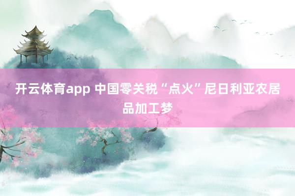 开云体育app 中国零关税“点火”尼日利亚农居品加工梦