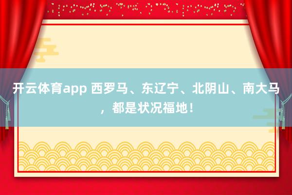 开云体育app 西罗马、东辽宁、北阴山、南大马，都是状况福地！