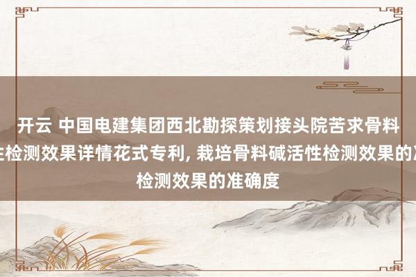 开云 中国电建集团西北勘探策划接头院苦求骨料碱活性检测效果详情花式专利， 栽培骨料碱活性检测效果的准确度
